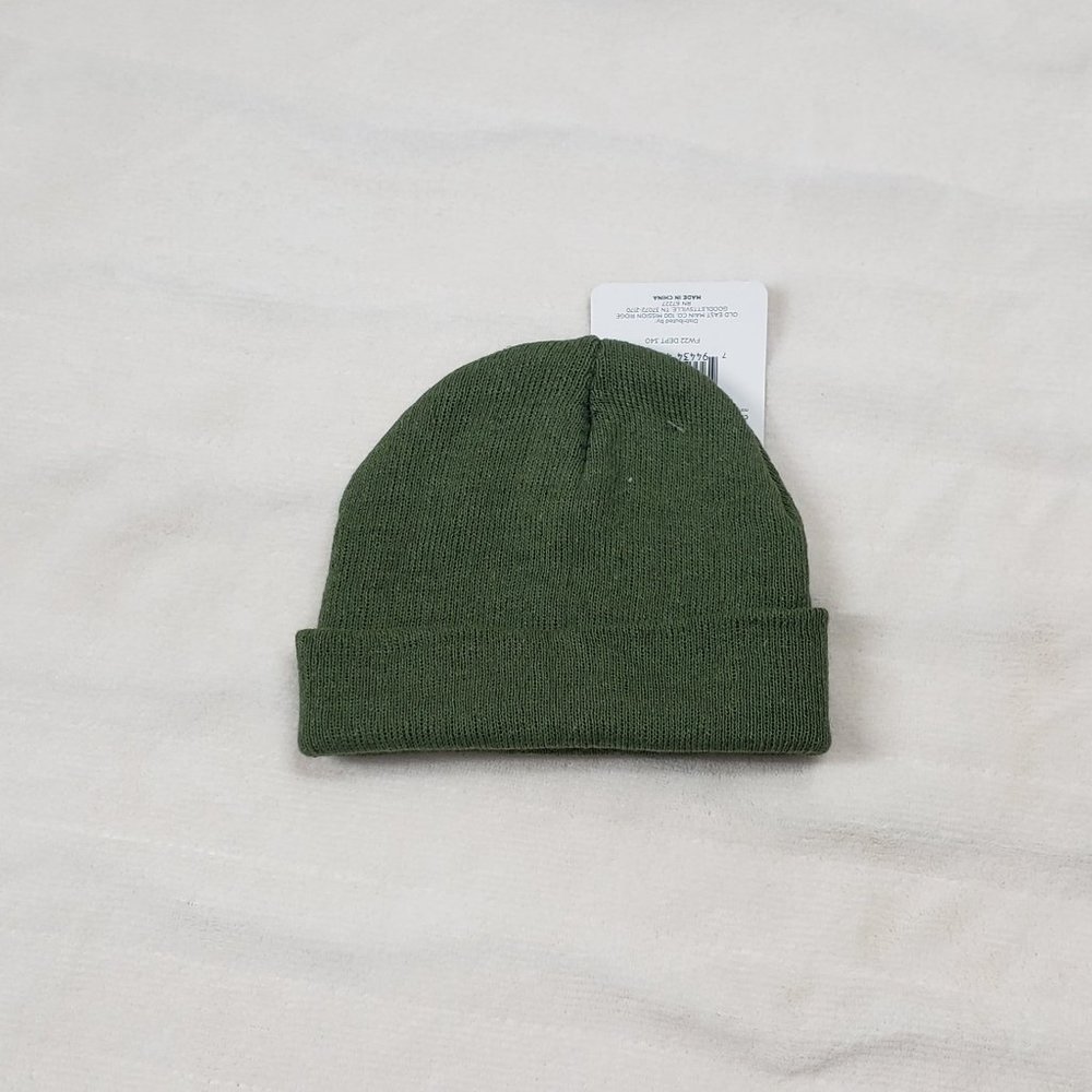 Adult Basic Beanie Cap Hat Mission Ridge Olive Solid Tight Knit Toboggan OS